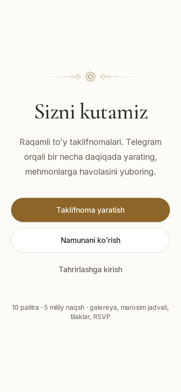 Sizni kutamiz telefonda